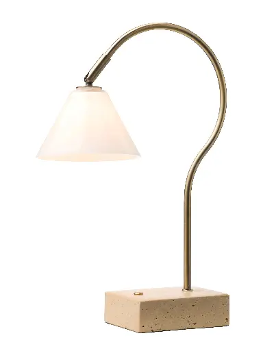 [HALO-801367] HALO DESIGN 801367 | QUESTION PORTABLE TABLE LAMP - ANTIQUE BRASS OPAL GLASS 2700K 1,7W DIMMABLE IP20