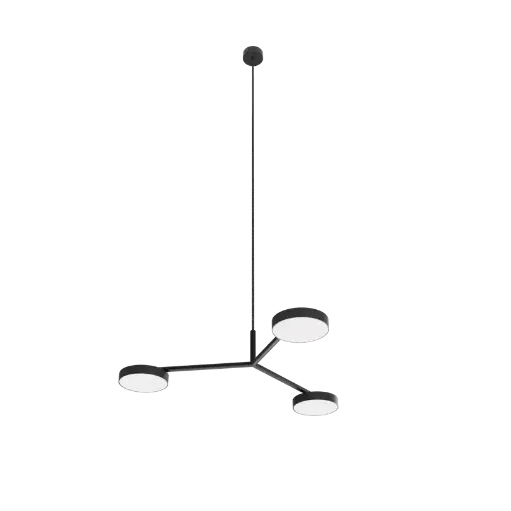 [ROB-05795] ROBIN LAMPS 05795 | RAFAELA PENDANT TRIO - MAT BLACK AND MAT POLISHED BRASS