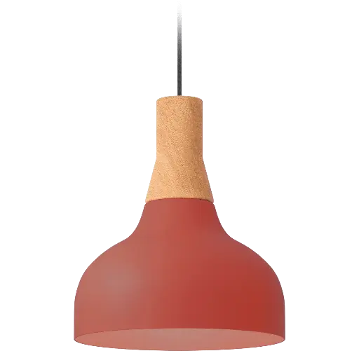 [ROB-01667] ROBIN LAMPS 01667 | REIKO PENDANT CONE - MAT TERRACOTTA RED