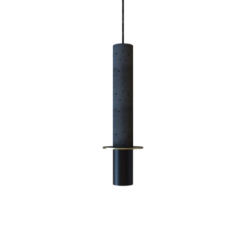 [ROB-06211] ROBIN 06211 | RITA PENDANT - MATTE BLACK STRUCTURE AND MATTE POLISHED BRASS DISC