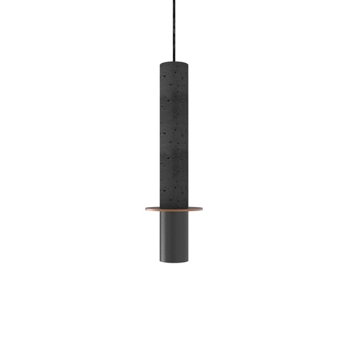 [ROB-06273] ROBIN 06273 | RITA PENDANT - MATTE BLACK STRUCTURE AND COPPER DISC