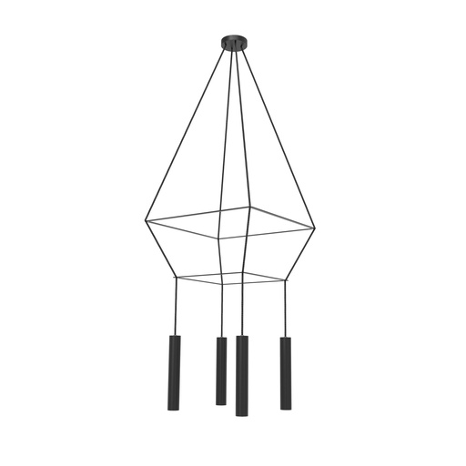 [ROB-03333] ROBIN 03333 | ROSE PENDANT CHANDELIER SQUARE 25 - MATTE BLACK