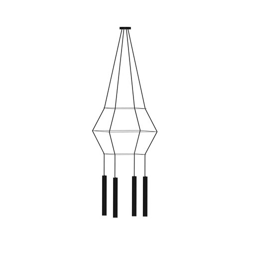 [ROB-03340] ROBIN 03340 | ROSE PENDANT CHANDELIER SQUARE 40 - MATTE BLACK