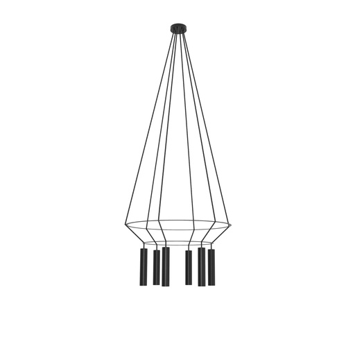 [ROB-03388] ROBIN 03388 | ROSE PENDANT CHANDELIER CIRCULAR 16 - MATTE BLACK
