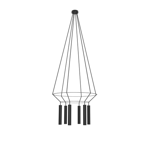 [ROB-03395] ROBIN 03395 | ROSE PENDANT CHANDELIER CIRCULAR 25 - MATTE BLACK