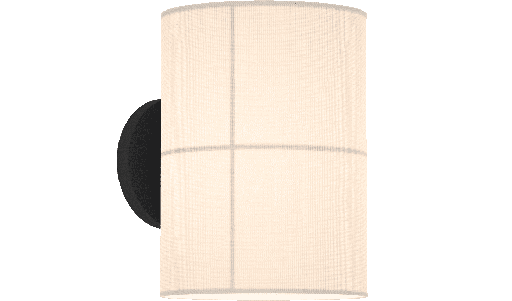 [ROB-01803] ROBIN LAMPS 01803 | RANIA WALL 18 - MAT BLACK STRUCTURE AND WHITE CREAM SHADE