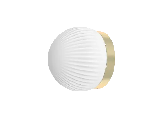 [ROB-01629] ROBIN LAMPS 01629 | ROI WALL CEILING SIMPLE - MAT POLISHED BRASS BASE AND OPAL WHITE GLASS