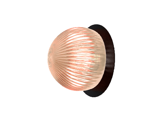 [ROB-02725] ROBIN 02725 | ROI WALL CEILING DISC - BLACK BASE AND TRANSPARENT FUMME GLASS