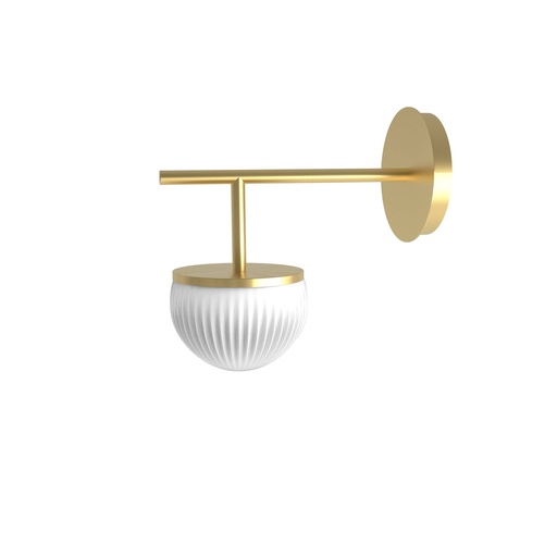 [ROB-02985] ROBIN 02985 | ROI WALL SINGLE ARM - GOLD STRUCTURE AND OPAL WHITE GLASS