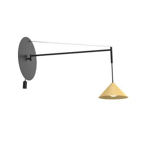 [ROB-04415] ROBIN 04415 | ROMA WALL 60 - MATTE BLACK STRUCTURE AND SAND YELLOW SHADE