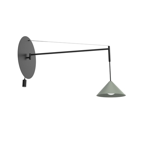 [ROB-04439] ROBIN 04439 | ROMA WALL 60 - MATTE BLACK STRUCTURE AND OLIVE GREEN SHADE