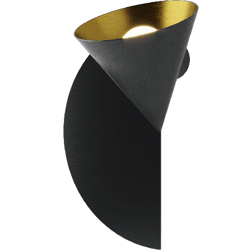 [ROB-00981] ROBIN LAMPS 00981 | RUBI WALL DUO - MAT BLACK AND GOLD
