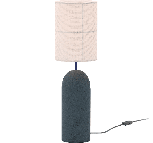 [ROB-02121] ROBIN LAMPS 02121 | RANIA TABLE - DARK GREY CONCRETE BASE AND WHITE CREAM SHADE
