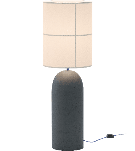 [ROB-02145] ROBIN LAMPS 02145 | RANIA FLOOR - DARK GREY CONCRETE BASE AND WHITE CREAM SHADE