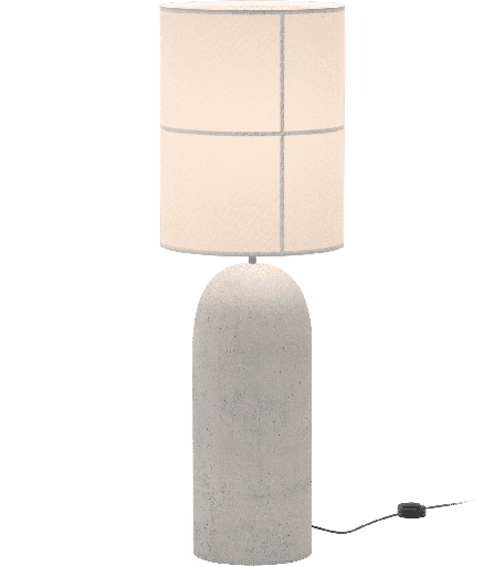 [ROB-02152] ROBIN LAMPS 02152 | RANIA FLOOR - LIGHT GREY CONCRETE BASE AND WHITE CREAM SHADE