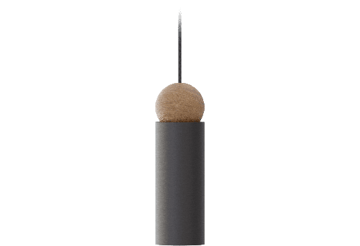[ROB-01117] ROBIN 01117 | MATTE BLACK STRUCTURE AND ASH WOOD BALL / STRUCTURE NOIRE MATE ET BOULE EN BOIS DE FRÊNE