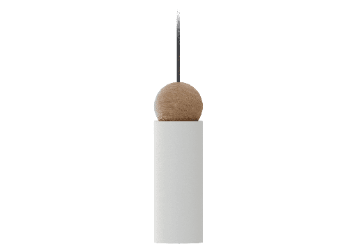 [ROB-01124] ROBIN 01124 | MATTE WHITE STRUCTURE AND ASH WOOD BALL / STRUCTURE BLANCHE MATE ET BOULE EN BOIS DE FRÊNE