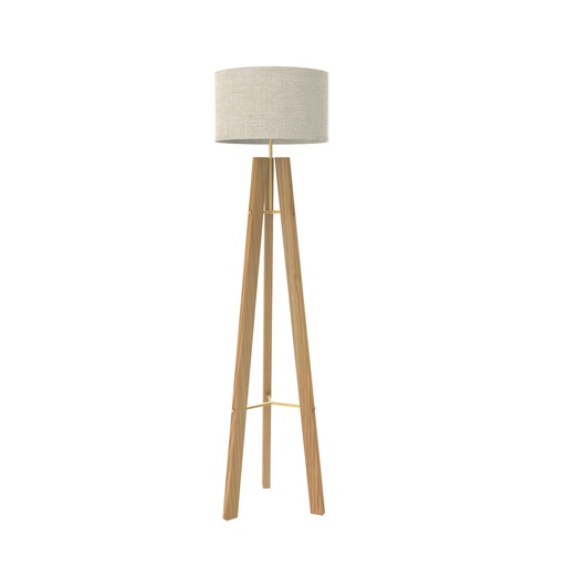 [ROB-05733] ROBIN 05733 | BREEZE FLOOR - STRUCTURE IN FIR WOOD AND GOLD / LINEN SHADE