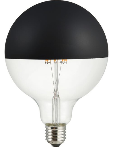 [SPL-LX023825852] SPL LIGHTING LX023825852 | LED E27 FILAMENT GLOBE TOP MIRROR G125X180MM 230V 470LM 6.5W 2500K 925 360° AC BLACK DIMMABLE